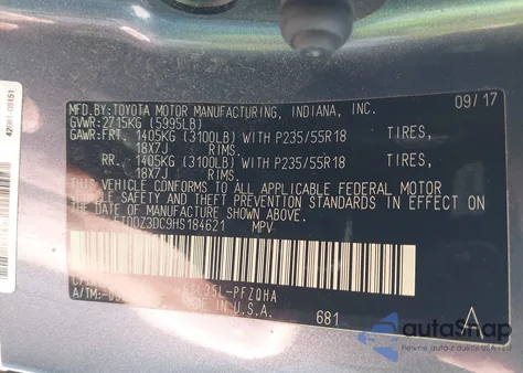 2017 Toyota Sienna Xle 7 Passenger from USA, damaged, VIN 5TDDZ3DC9HS184621